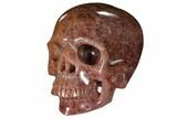 Realistic, Carved Strawberry Quartz Crystal Skull #116349-2
